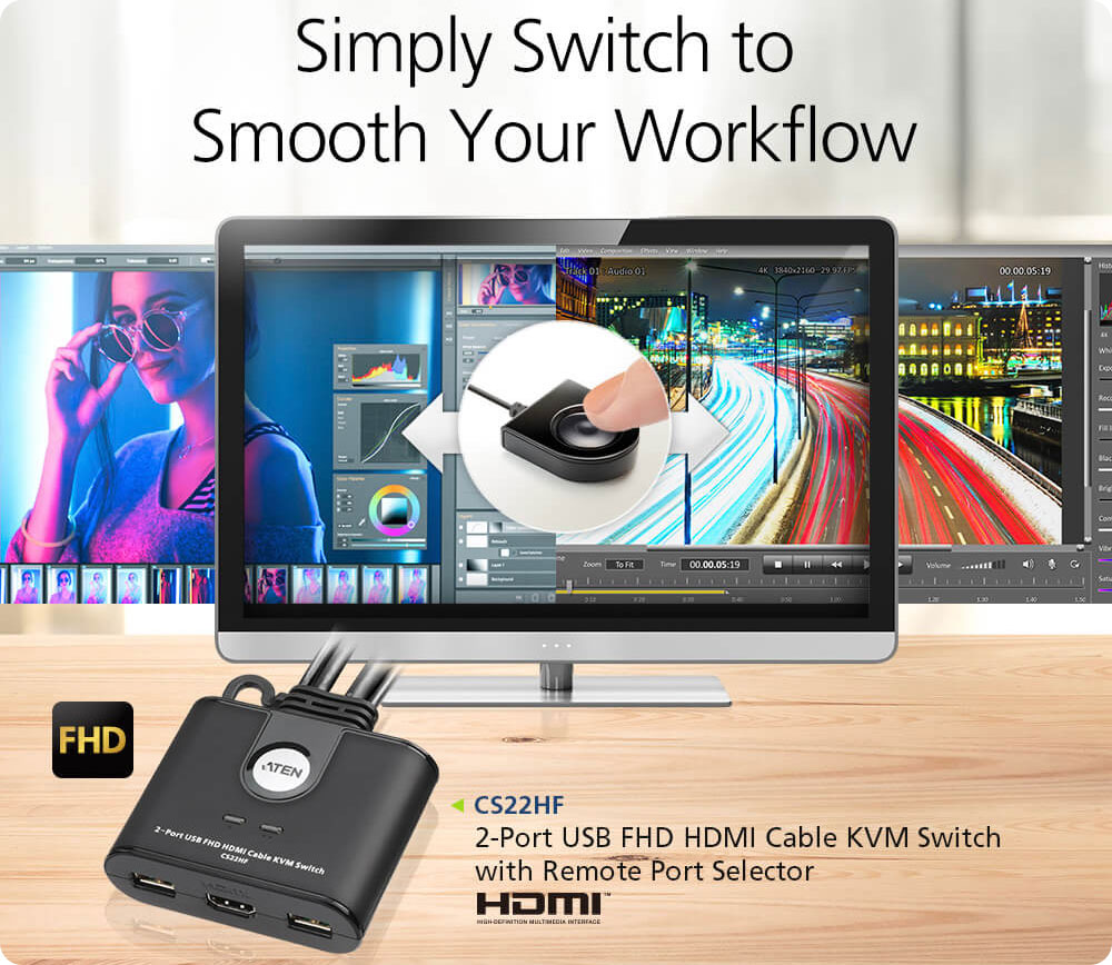 ATEN | 2-port HDMI/USB KVM switch