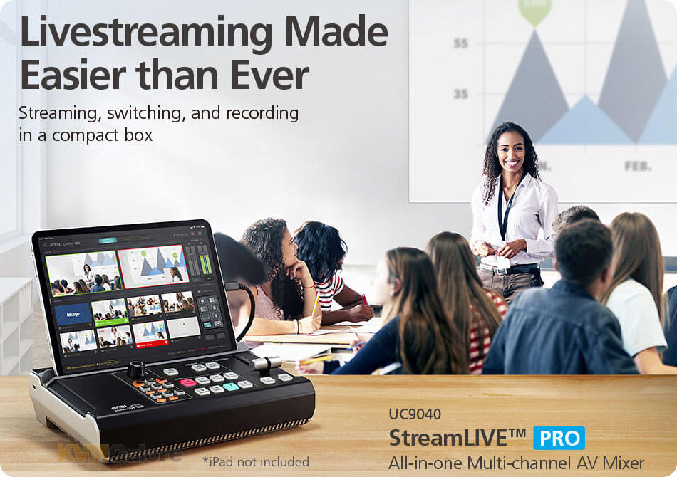 ATEN StreamLIVE PRO | 4-port multi-channel AV mixer | UC9040