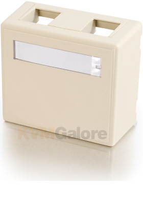 Keystone-Jack Surface-Mount Box, 2-Ports, Ivory