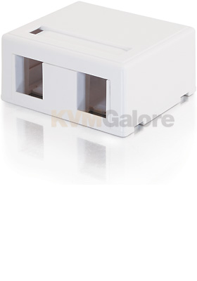 Keystone-Jack Surface-Mount Box, 2-Ports, White