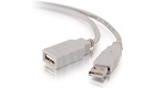 USB 2.0 A-Male to A-Female Extension Cable, White, 1m