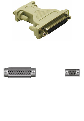 DB9F to DB25F Null Modem Adapter