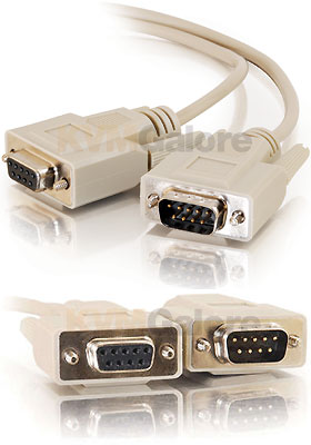 DB9 Male/Female Beige Extension Cable, 15-feet
