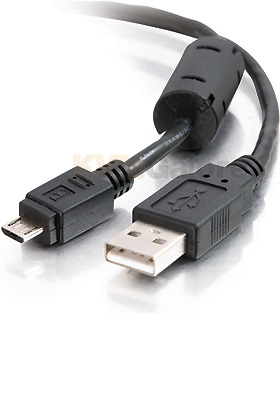 USB 2.0 Type-A Male to Micro-B Male Adapter-Cable, 15 Feet