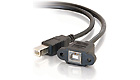 Panel-Mount USB 2.0 B Female to B Male Cable, 1-foot