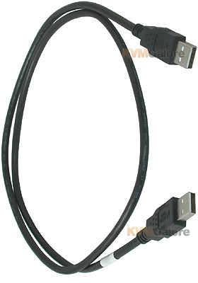 USB A Male to A Male Cable - Black, 2m