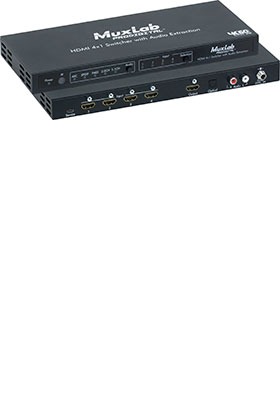 HDMI 4x1 Switcher w/ Audio Extraction, 4K/60