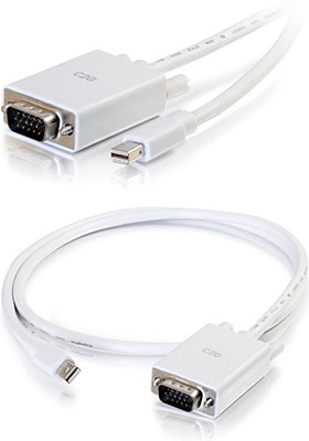 Mini-DisplayPort to VGA Active Adapter-Cable, 3 Feet, White