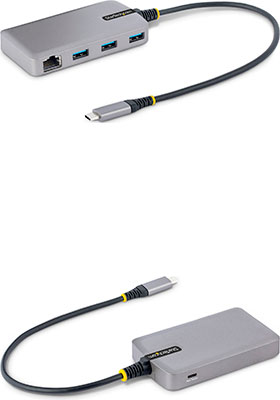 StarTech 5G3AGBB-USB-C-HUB  3-port, USB 3.2 Gen 1 5Gbps USB-C hub with  Ethernet
