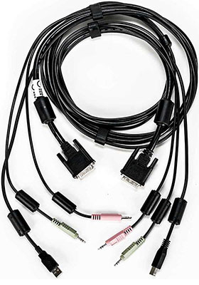 CBL0119 DVI/USB/2x Audio KVM Cable, 10 Feet