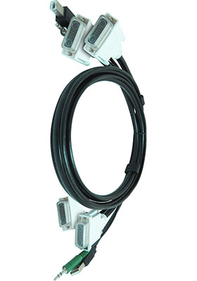 Dual-DVI/USB/Audio KVM Cable, 10 Feet - TAA Compliant