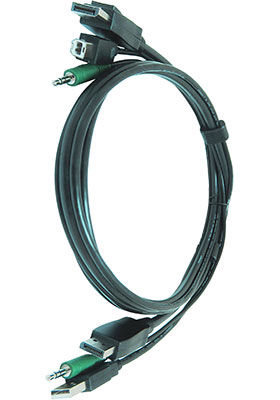 DisplayPort/USB/Audio KVM Cable, 6 Feet, TAA Compliant