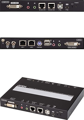 Aten 1-Local-Remote Share Access Single Port DVI KVM Over IP Switch cn9600