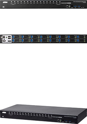 16-Port USB 3.0 4K DisplayPort KVM Switch - CS19216, ATEN Rack Mount KVM  Switches