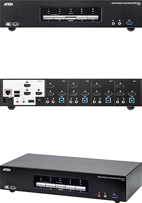 CS1964 Aten 4-Port USB 3.0 4K Triple View DisplayPort KVMP Switch