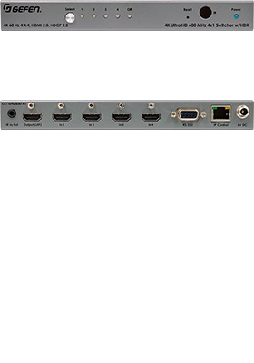 4K Ultra-HD 600 MHz 4x1 Switcher w/ HDR