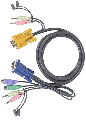 VGA-PS/2-Audio Single-Connector KVM Cable, 6-Feet