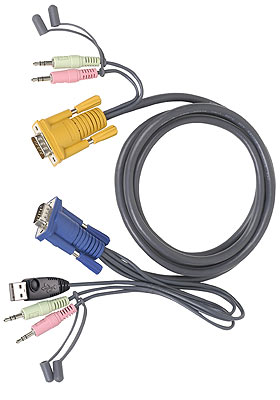 VGA-USB-Audio Single-Connector KVM Cable, 3-Feet