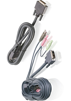 Dual-DVI-D (Dual-Link), Audio and USB KVM Cable Kit, 6-Feet (TAA)