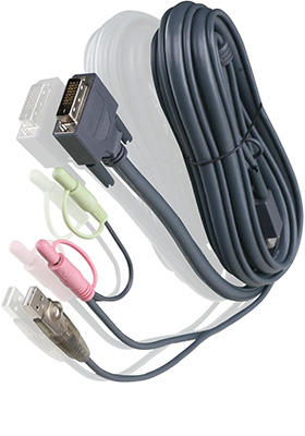 DVI-D (Dual-Link), Audio and USB KVM Cable, 6-Feet (TAA)