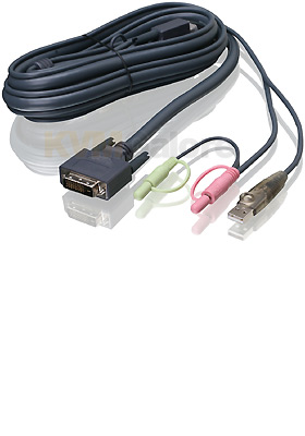 DVI-D (Dual-Link), Audio and USB KVM Cable, 6-Feet