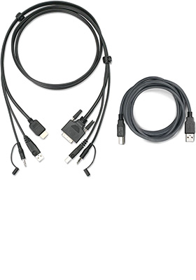 HDMI-to-DVI, Audio and Dual-USB KVM Cable Kit, 6-Feet (TAA)