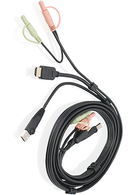 HDMI, Audio and USB KVM Cable, 6-Feet (TAA)