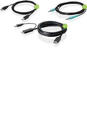 HDMI-to-DisplayPort, Audio and Dual-USB KVM Cable Kit, 6-Feet