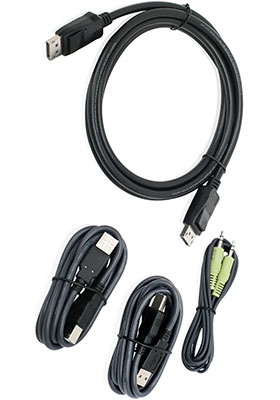 DisplayPort, Audio and 2x USB KVM Cable Kit, 10-Feet