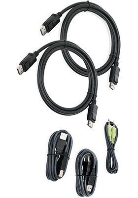 Dual-DisplayPort, Audio and Dual-USB KVM Cable Kit, 6-Feet (TAA)