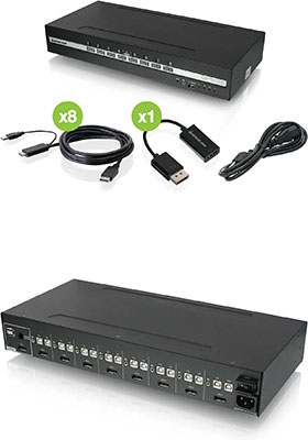 8-Port, Universal, Secure KVM Switch w/ CAC, 6-Foot Cables