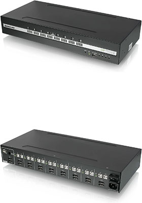 8-Port, Universal, Dual-View Secure KVM Switch w/ CAC, 6-Foot Cables