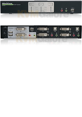 MiniView 2-Port Dual View Dual Link DVI KVMP Switch with Audio