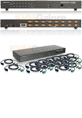 MiniView Ultra+ Combo, 16-Ports with 16 USB Cable-Kits - TAA Compliant