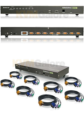 MiniView Ultra+ Combo, 8-Ports w/ PS/2 KVM Cables