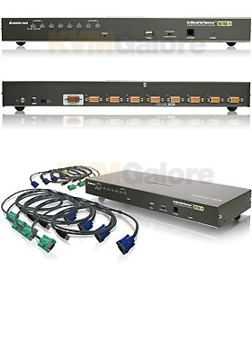 MiniView Ultra+ Combo, 8-Ports w/ USB KVM Cables - TAA Compliant