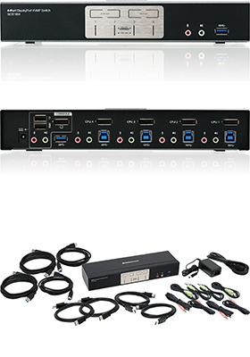 4-Port, 4K/60 DisplayPort KVMP Switch