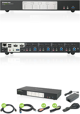 4-Port, 4K, Dual-View USB/HDMI KVMP Switch (TAA)