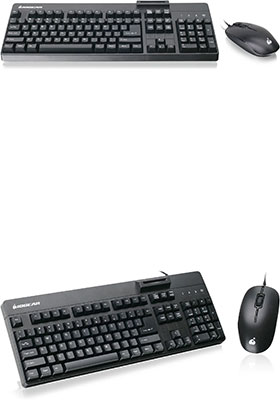 Keyboard w/ CAC Smart-Card Reader & Mouse Combo, TAA-Compliant