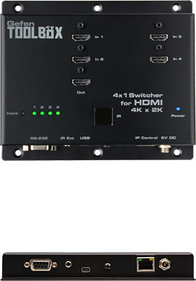 GefenToolBox 4x1 Switcher for HDMI 4Kx2K (Black)