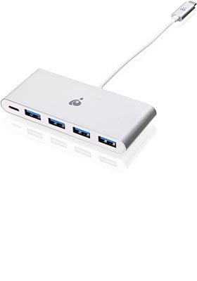 USB-C to 4 Port USB-A Hub with Power Delivery Pass-Thru