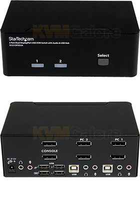 2-Port Dual-Monitor Cable KVM Switch - KVM Switches, Server Management