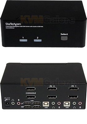 StarTech | 2-Port Dual-View 4K DisplayPort KVM Switch | SV231DPDDUA2