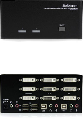 4 Port Triple Monitor DVI USB KVM Switch - KVM Switches, Server Management