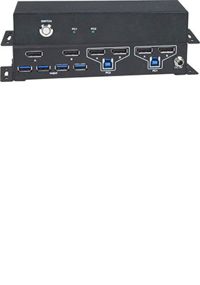 UNIMUX Dual-Monitor 4K DisplayPort USB KVM Switch, 2-Ports