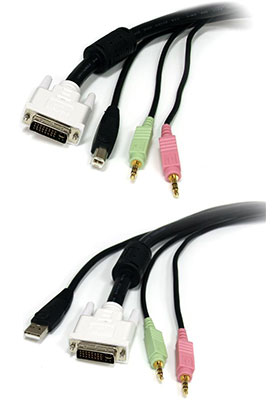 USB/Dual-Link DVI/Audio KVM Cable, 6-feet